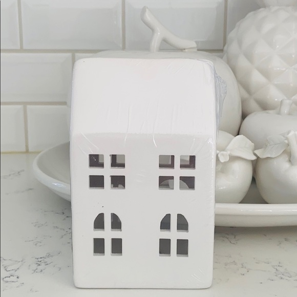 White Ceramic Tall Light Up House - Picture 2 of 15